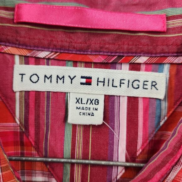 Tommy Hilfiger Plaid Button Down Long Sleeve Top Womens Size Extra Large XL - Picture 3 of 4